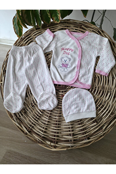 Özlev Baby طقم ملابس داخلية مطرزة للجديدي الوليد من هابي دوج مكون من 3 قطع، 1...