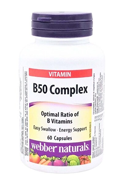 webber naturals كبسولات فيتامين ب50 المركب 50 ملغ، 60 قرصًا