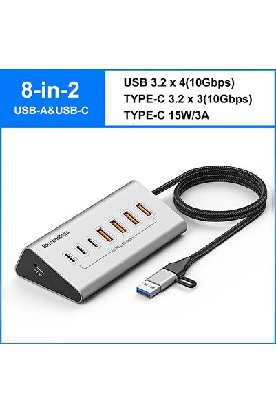 Choice3 موزع USB 3.2 من kebidumei، 8 في 2 بسرعة 10 جيجابت في الثانية، 9 في 2،...