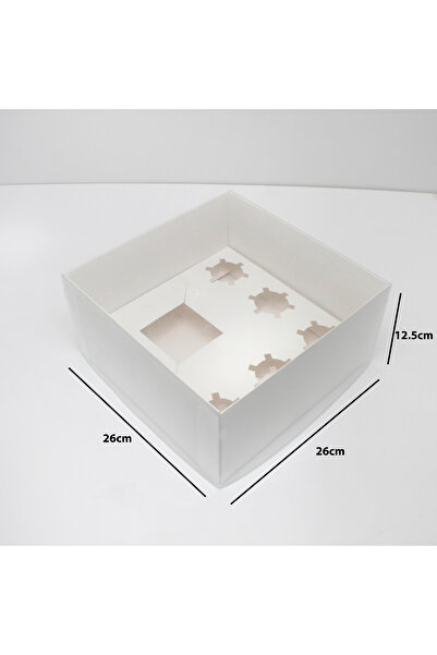 Generic 12 pieces of white paper box for cakes and cupcakes