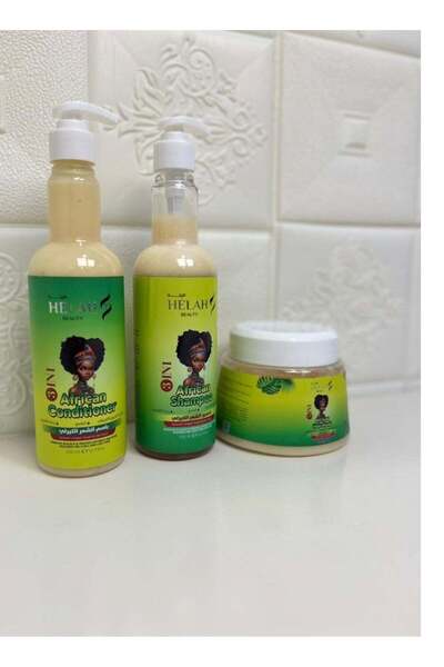 HELAHBEAUTY شامبو هيلا بيوتي للعناية بالشعر الأفريقي ٥٠٠ مل - بلسم ٥٠٠ مل - م...