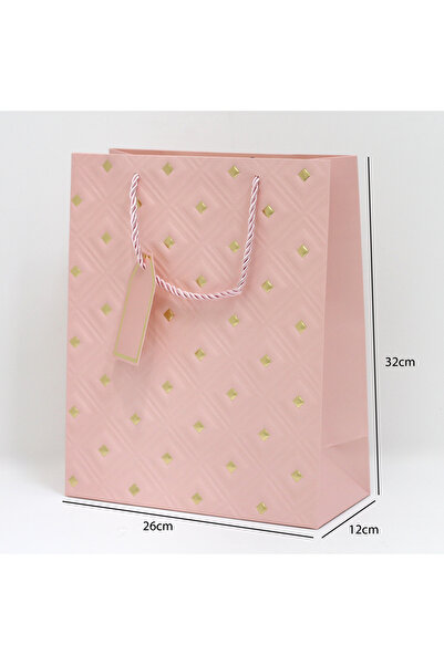Generic 12 pieces of pink gold polka dot decorative gift bags