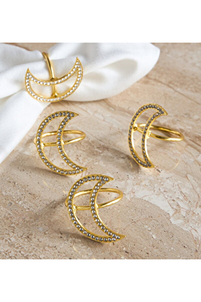 Moon 4-Piece Napkin Ring Set - 4 cm