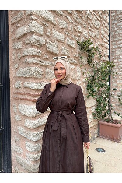 Niessa Butik Waist-Tied Denim Dress