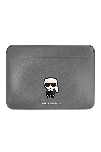 Karl Lagerfeld Saffiano Ikonik Laptop Sleeve 13/14" Silver Elegant Case