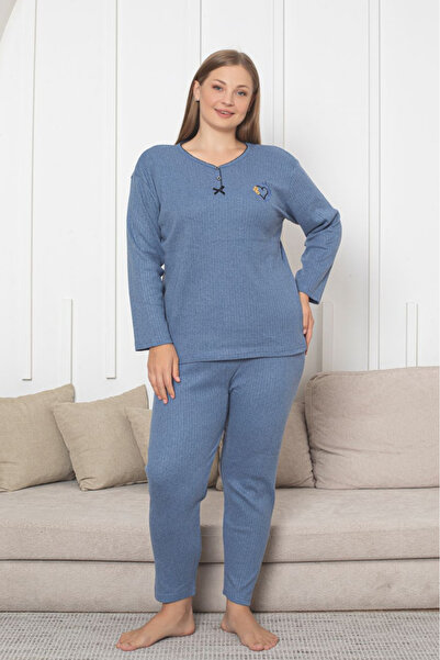 Farya Home Великий розмір Бавовняний товстий зимовий піжамний комплект з ґудз...
