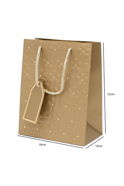 Generic 12 pieces of decorative gift bags with a rose design, gold color