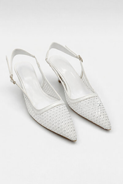 Ömer Ediz Shoes Aura Women's Mesh Detailed Pointed Toe 6 cm Heeled Shoes