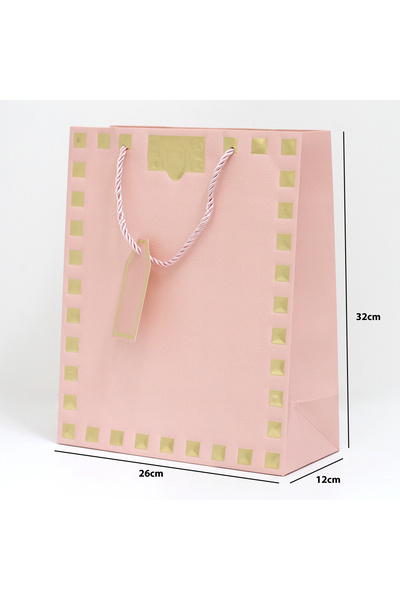 Generic 12 pieces of decorative gift bags with a pink gold frame