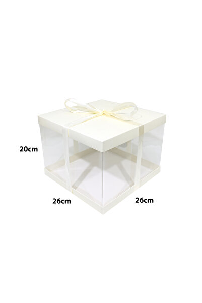 Generic 12 قطعة من بوكسات كيك ورقية فاخرة شفافة اللون سكري