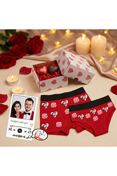 TexKid Sevgililer Günü Kişiye Özel Kalpli Hediye Kutusu Romantik Set Fotoğraf...