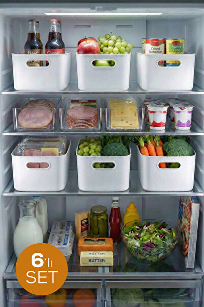 Vienev 6-Piece Organizer Storage Box White - Kitchen, Bathroom, and Makeup Or...