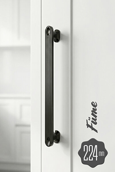 Attentive Smoked Drawer Handle (224 mm) Wardrobe Drawer Wardrobe Furniture Smoked Luxury Striped Handle