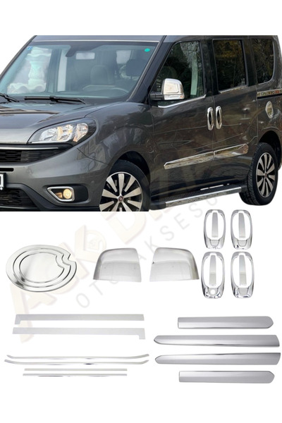 ACK Dizayn FİAT DOBLO 2010-2022 6'LI KROM SET YAN KAPI/CAM ÇITASI/DEPO KAPAĞI...