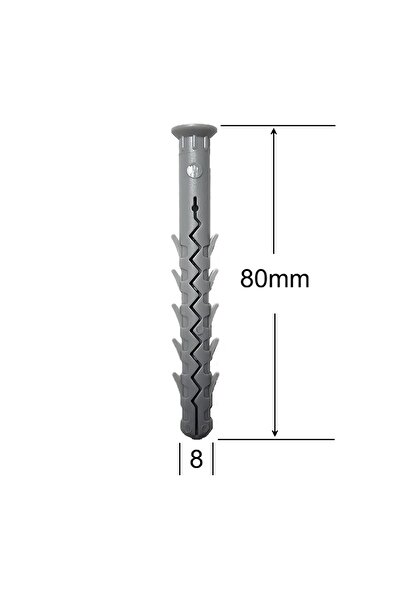 Gray Square 8x80 Winged Dowel - 50pcs/box