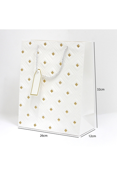 Generic 12 pieces of white gold polka dot decorative gift bags