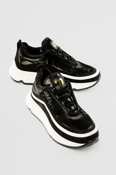 Mubiano Women's Anorak Sneaker with Suede Detail, Thick Sole, Lace-Up, Mito B...