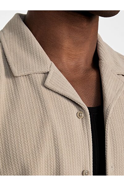 Guess SS BARON TEXTURED KNIT SHIRT Erkek Haki Gömlek M5GP21KCRY0-A90N