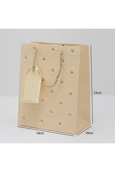 Generic 12 pieces of beige gold polka dot decorative gift bags