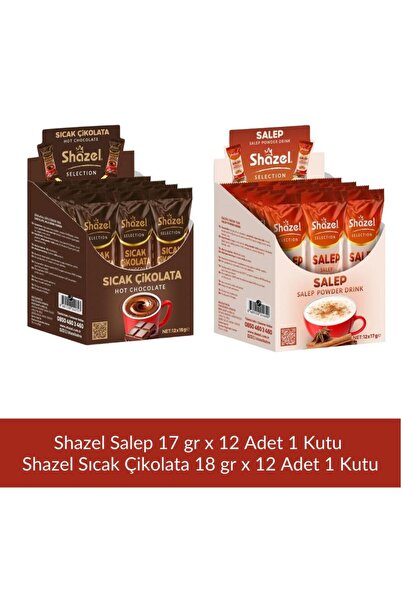 Shazel Salep 17 gr x 12 Adet + Sıcak Çikolata 18 gr x 12 Adet