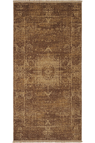 Cool Halı Zerina Kahverengi Yumuşak Pamuk Taban Makine Eskitme Dört Mevsim Kl...