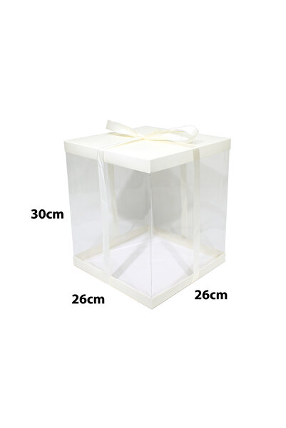 Generic 12 قطعة من بوكسات كيك ورقية فاخرة شفافة اللون سكري