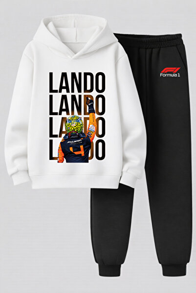 MAGORS طقم سترة وبنطلون رياضي مطبوع بثلاثة خيوط من LANDO NORRIS لسباقات الفور...