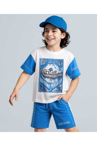 Pine Kids Disney طقم تيشيرت وشورت قطني 100%، بقصة واسعة وأكمام نصفية منسدلة، ...