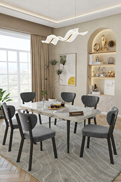 Hardalım Consept 80 x 130 Açılabilir Mutfak Masa Takımı Yemek Odası Takımı ,S...