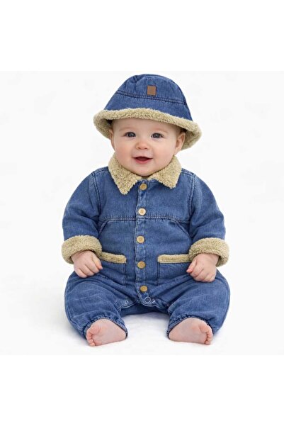 CROCODAYS Unisex Kids Baby Welsoft Jeans (Jeans) with Hat (3/6/9/12/18/24) Mo...