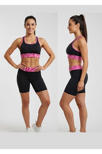NET SPOR Lycra Fitness Bustier and Leggings