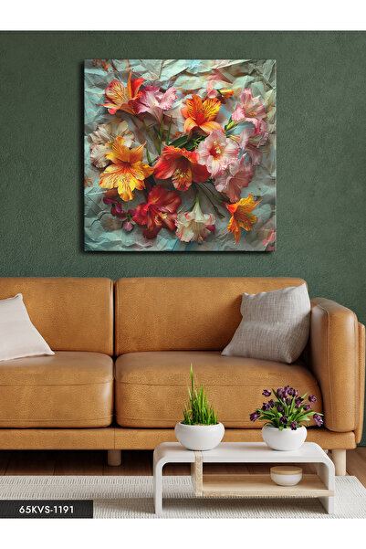 Evinemoda Dried Flowers One Piece Square Canvas - Canvas Painting