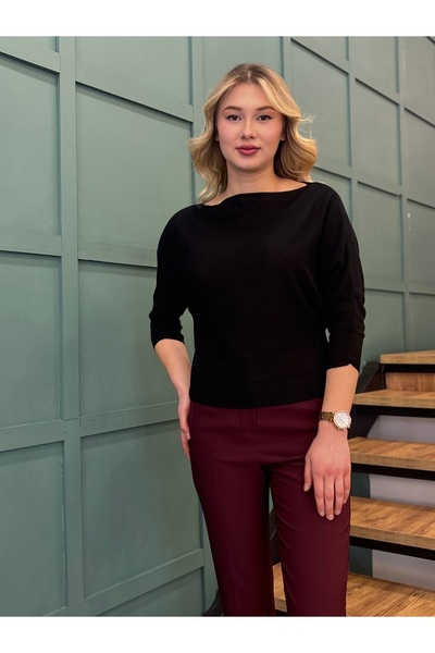 STAMINA Kadın Yarasa Kol Kayık Yaka Kazak