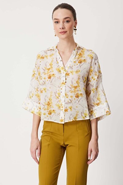 ON Yarım Kollu Desenli Gömlek