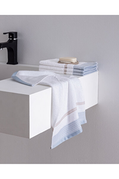 Madame Coco Luth 4-Pack Cotton Hand Towels - Blue/Beige - 30X45 cm