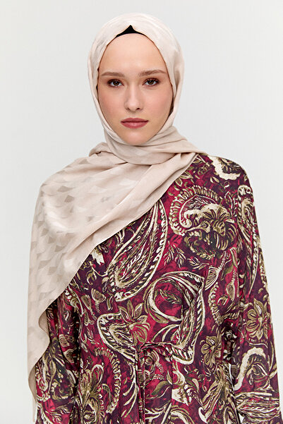 Setrms Geometrik Desenli Jakarlı Viskon Şal