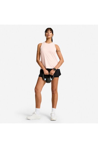 Decathlon Domyos Tricou sport pentru femei - Croială simplă - Roz deschis