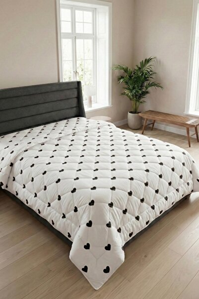 Rivosa Lovely Çift Kişilik Silikon Yorgan - Kalp Desenli Romantik Çeyizlik Ya...