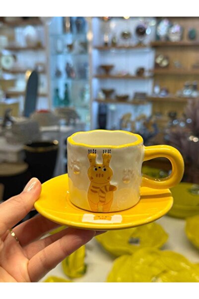 Kosova SARI KEDİ TEK KİŞİLİK TÜRK KAHVESİ FİNCANI