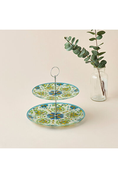 Lifestyle حامل كيك زجاجي مطبوع من طبقتين من لوميرا - 25 سم