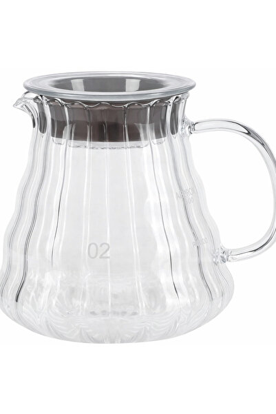 mastergold SERVER 500ml Heat Resistant Glass Coffee Server with Elegant Wavy ...