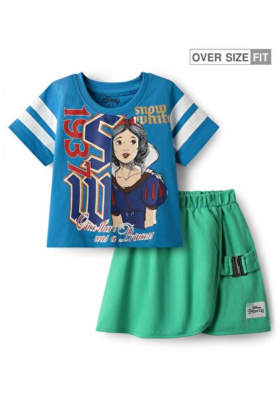 Pine Kids Disney طقم تنورة وبلوزة قصيرة واسعة بنصف كم من قماش جيرسي محبوك، مس...