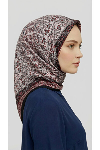 Karaca Eşarp Mori̇ya Patterned Cupro Scarf - Beige