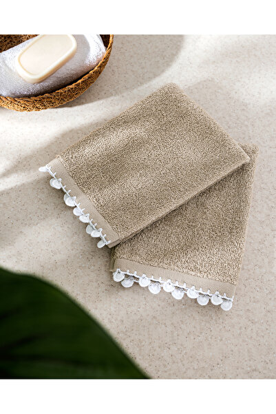 Madame Coco Melly Kroşeli 2-пакет 100% бавовняних рушників - бежевий - 30x40 см