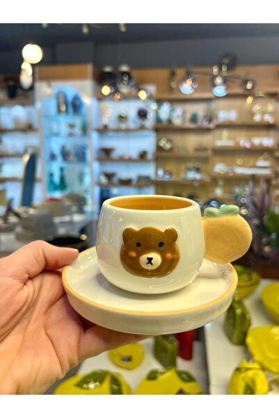 Kosova KAHVERENGİ AYICIK TEK KİŞİLİK TÜRK KAHVESİ FİNCANI