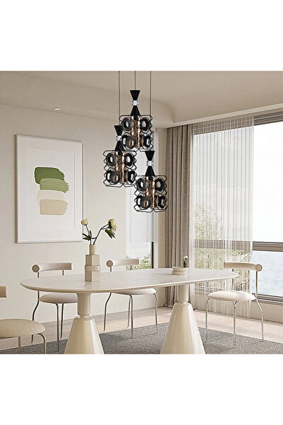 Humer نجف علاقي مودرن اسود E27*3