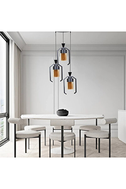 Humer نجف علاقي مودرن اسود E27*3