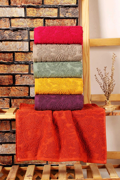 Mira Home طقم مناشف جاكار للوجه واليدين مكون من 6 قطع بنمط منسوج