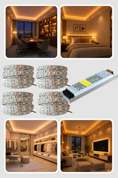 ga gözde aydınlatma Yeni Nesil Şerit Led Seti ◆ 20 Metre Amber + 21 Amper 252...