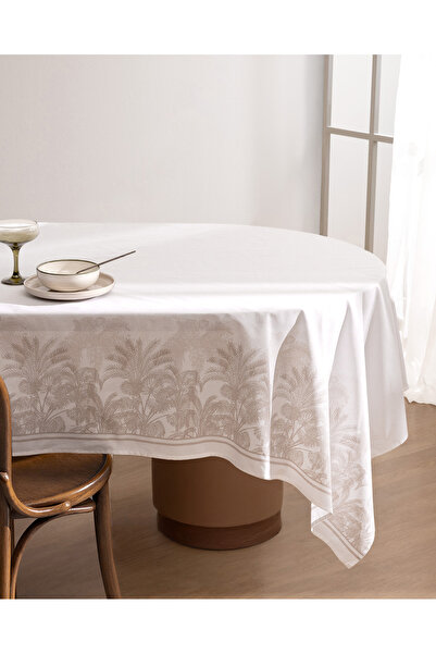 Madame Coco Sarven Cotton Tablecloth - Beige - 160X160 cm